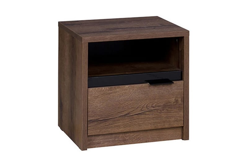 Najera Nattbord 47 cm med Oppbevaring Skap + Hylle - Brun/Natur - Møbler - Bord - Avlastningsbord - Sengebord & nattbord
