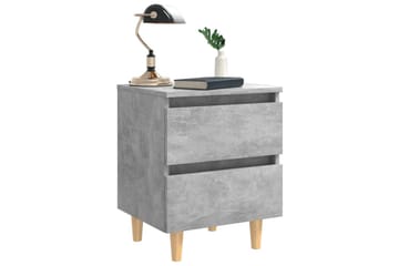 Nattbord & heltre furuben 2 stk betonggrå 40x35x50 cm - Grå - Møbler - Bord - Avlastningsbord - Sengebord & nattbord