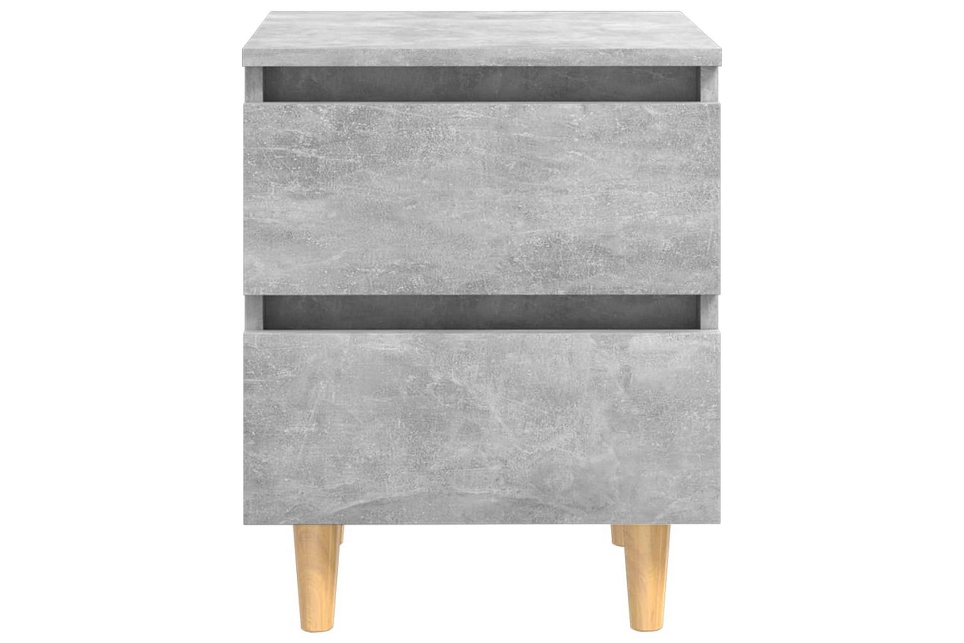 Nattbord & heltre furuben 2 stk betonggrå 40x35x50 cm - Grå - Møbler - Bord - Avlastningsbord - Sengebord & nattbord