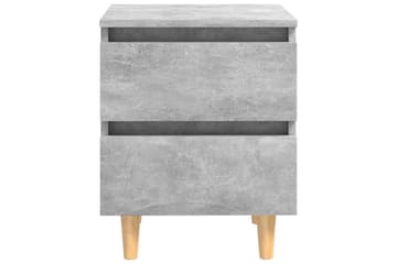 Nattbord & heltre furuben 2 stk betonggrå 40x35x50 cm - Grå - Møbler - Bord - Avlastningsbord - Sengebord & nattbord