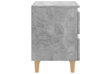 Nattbord & heltre furuben 2 stk betonggrå 40x35x50 cm - Grå - Møbler - Bord - Avlastningsbord - Sengebord & nattbord