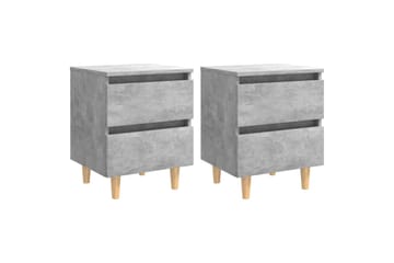 Nattbord & heltre furuben 2 stk betonggrå 40x35x50 cm - Grå - Møbler - Bord - Avlastningsbord - Sengebord & nattbord