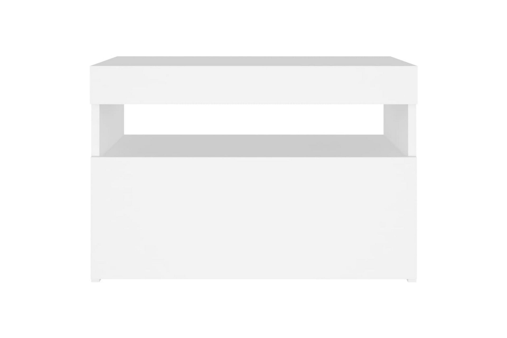 Nattbord & LED-lys 2 stk hvit 60x35x40 cm sponplate - Hvit - Møbler - Bord - Avlastningsbord - Sengebord & nattbord