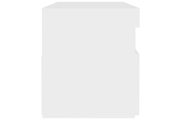 Nattbord & LED-lys 2 stk hvit 60x35x40 cm sponplate - Hvit - Møbler - Bord - Avlastningsbord - Sengebord & nattbord
