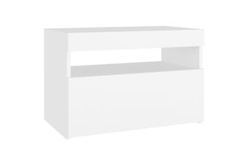 Nattbord & LED-lys 2 stk hvit 60x35x40 cm sponplate - Hvit - Møbler - Bord - Avlastningsbord - Sengebord & nattbord