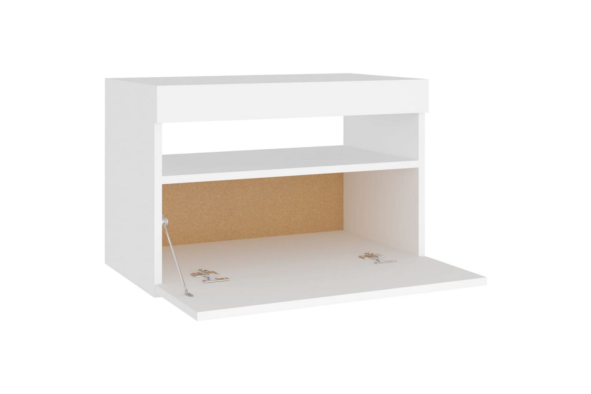 Nattbord & LED-lys 2 stk hvit 60x35x40 cm sponplate - Hvit - Møbler - Bord - Avlastningsbord - Sengebord & nattbord