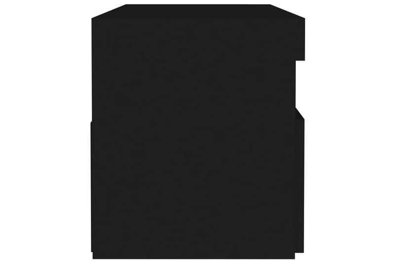 Nattbord & LED-lys 2 stk svart 60x35x40 cm sponplate - Svart - Møbler - Bord - Avlastningsbord - Sengebord & nattbord