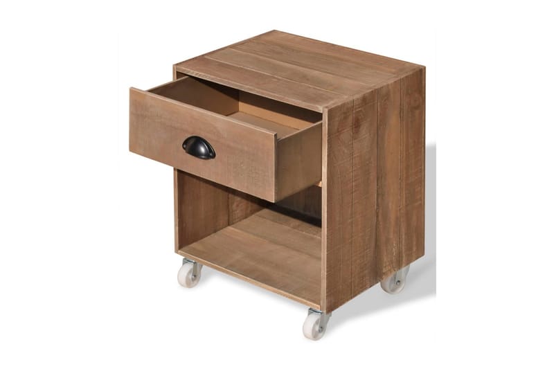 Nattbord 2 deler Brun Solid-tre - Tre - Møbler - Bord - Avlastningsbord - Sengebord & nattbord