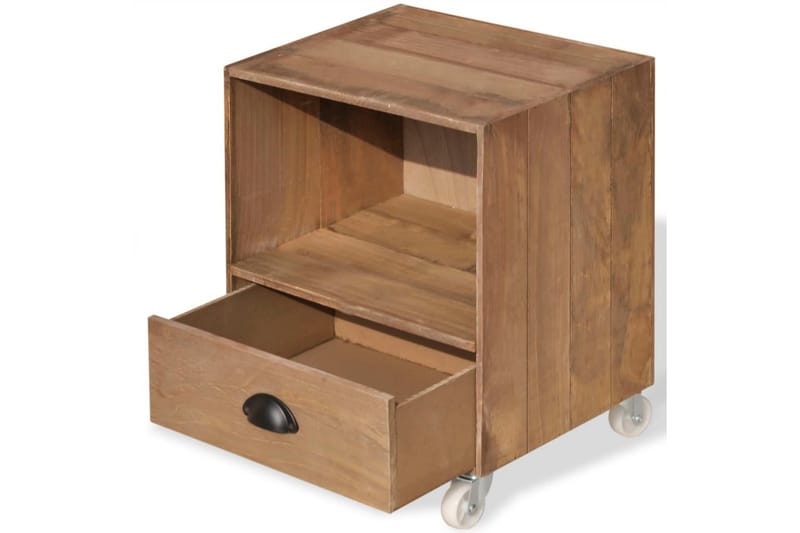 Nattbord 2 deler Brun Solid-tre - Tre - Møbler - Bord - Avlastningsbord - Sengebord & nattbord