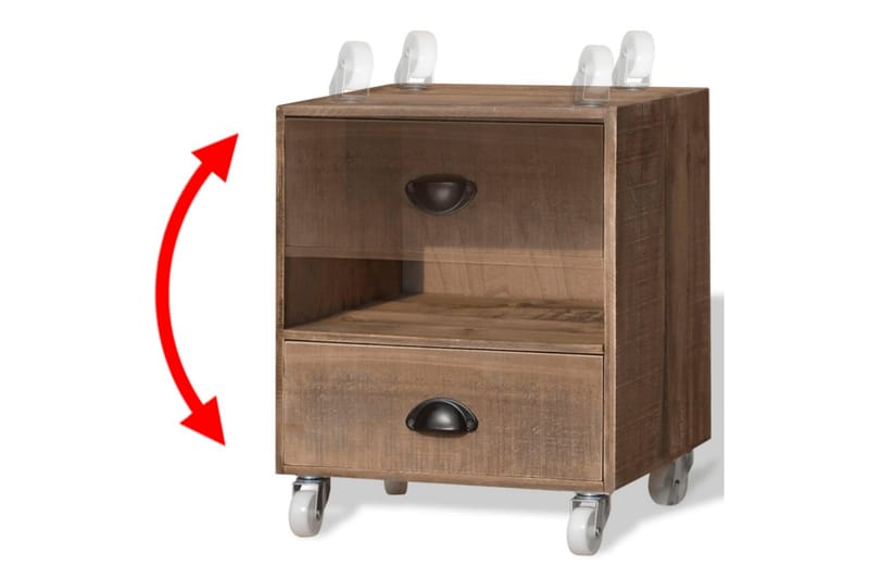 Nattbord 2 deler Brun Solid-tre - Tre - Møbler - Bord - Avlastningsbord - Sengebord & nattbord