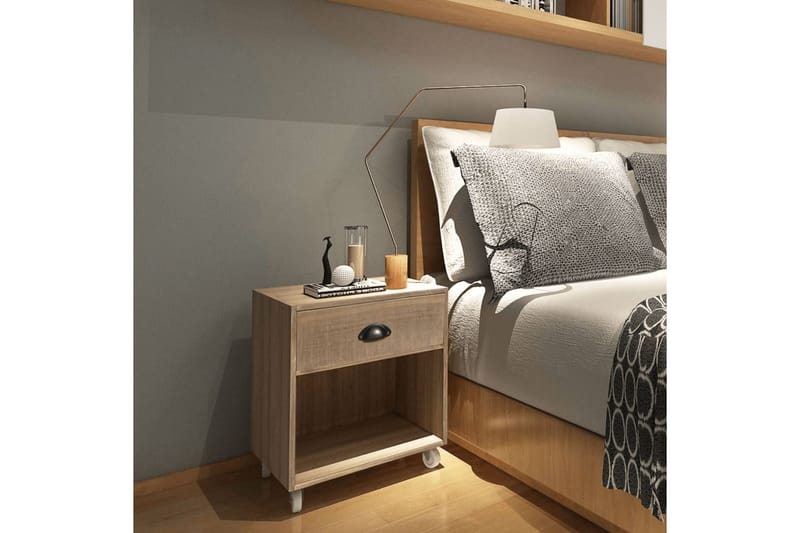 Nattbord 2 deler Brun Solid-tre - Tre - Møbler - Bord - Avlastningsbord - Sengebord & nattbord