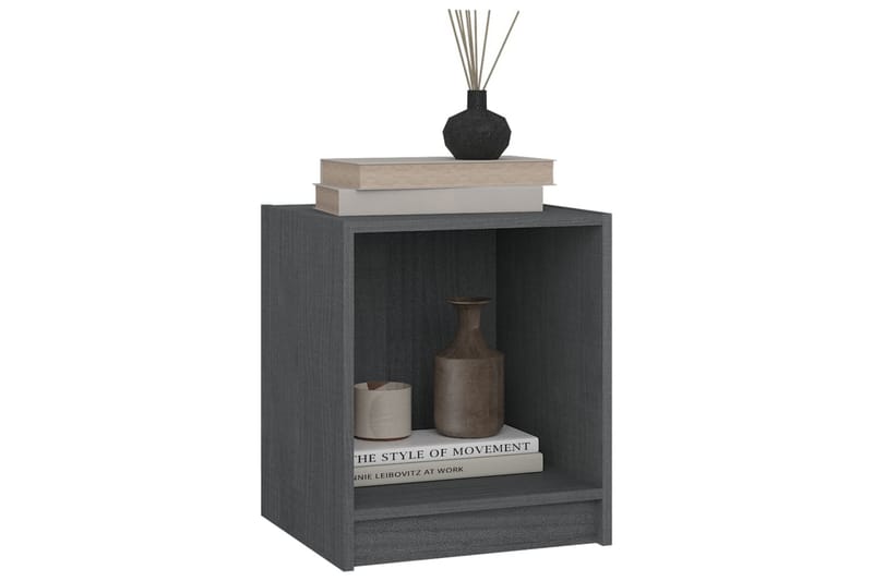 Nattbord 2 stk 35,5x33,5x41,5 cm heltre furu grå - Grå - Møbler - Bord - Avlastningsbord - Sengebord & nattbord