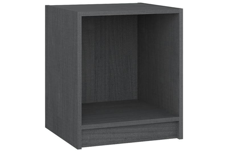 Nattbord 2 stk 35,5x33,5x41,5 cm heltre furu grå - Grå - Møbler - Bord - Avlastningsbord - Sengebord & nattbord