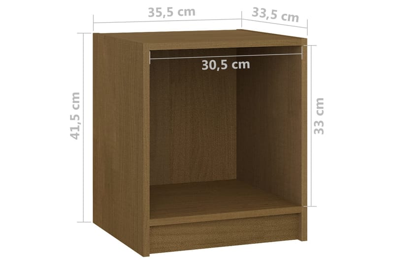 Nattbord 2 stk 35,5x33,5x41,5 cm heltre furu honningbrun - Brun - Sengebord & nattbord