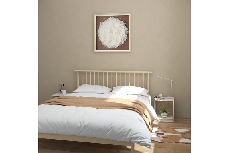 Nattbord 2 stk 35,5x33,5x41,5 cm heltre furu hvit - Hvit - Møbler - Bord - Avlastningsbord - Sengebord & nattbord