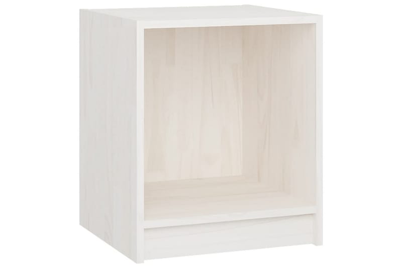 Nattbord 2 stk 35,5x33,5x41,5 cm heltre furu hvit - Hvit - Sengebord & nattbord