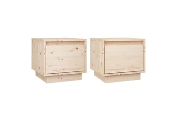 Nattbord 2 stk 35x34x32 cm heltre furu - Brun - Møbler - Bord - Avlastningsbord - Sengebord & nattbord