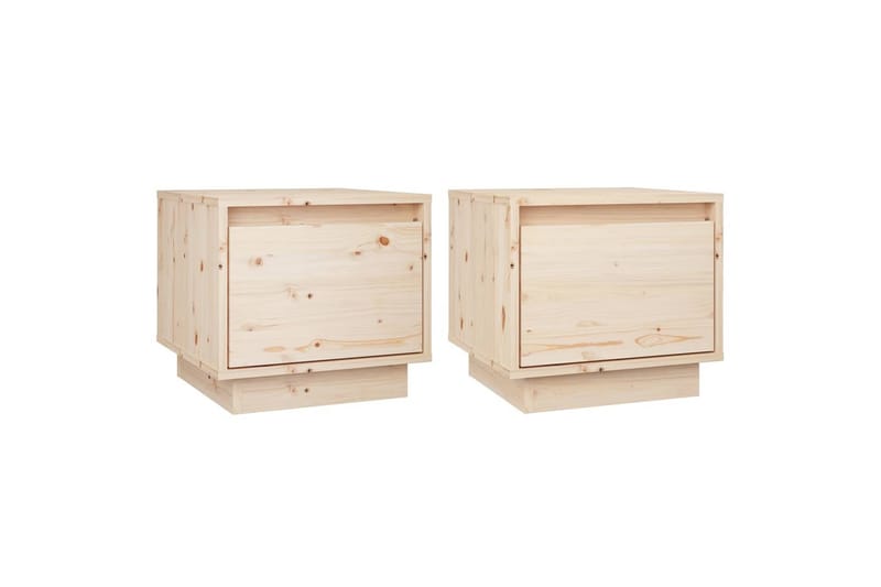 Nattbord 2 stk 35x34x32 cm heltre furu - Brun - Sengebord & nattbord