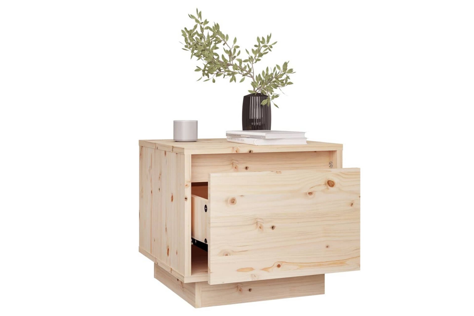 Nattbord 2 stk 35x34x32 cm heltre furu - Brun - Møbler - Bord - Avlastningsbord - Sengebord & nattbord