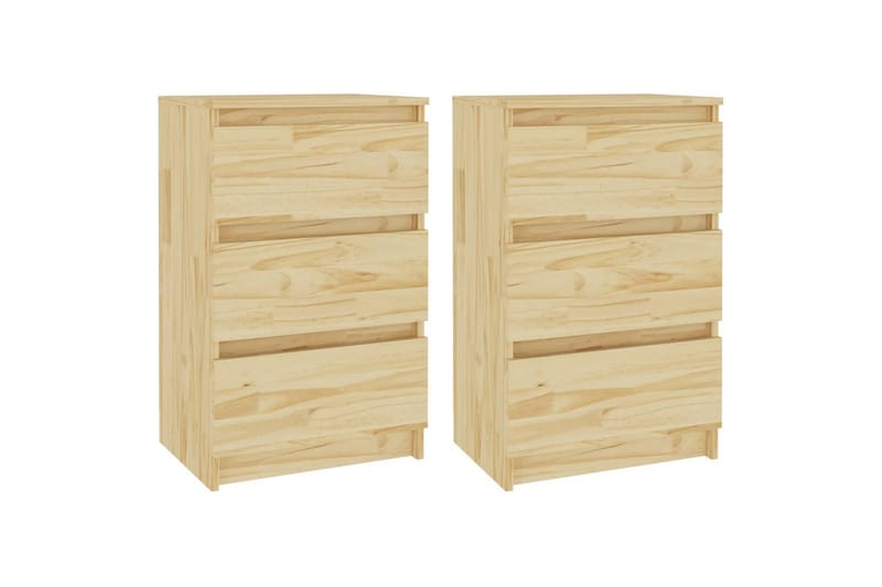 Nattbord 2 stk 40x29,5x64 cm heltre furu - Brun - Møbler - Bord - Avlastningsbord - Sengebord & nattbord