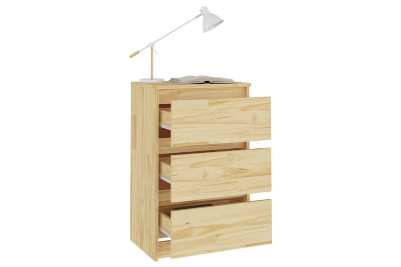 Nattbord 2 stk 40x29,5x64 cm heltre furu - Brun - Møbler - Bord - Avlastningsbord - Sengebord & nattbord