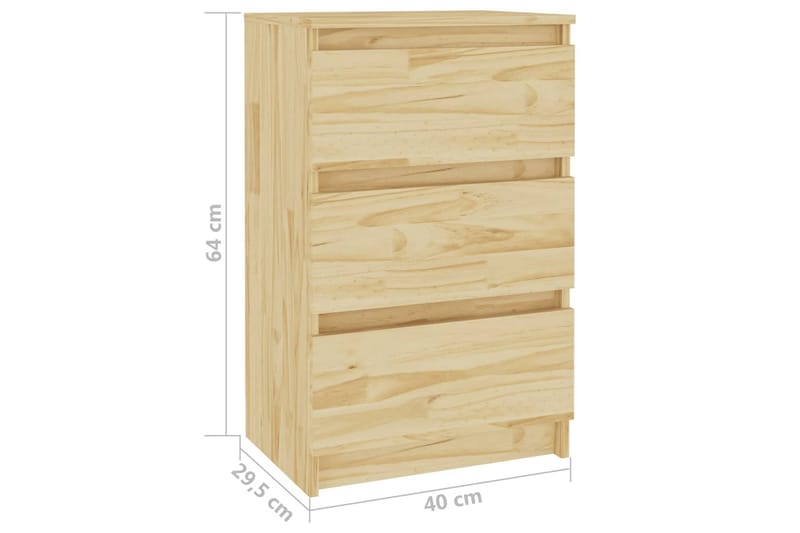 Nattbord 2 stk 40x29,5x64 cm heltre furu - Brun - Møbler - Bord - Avlastningsbord - Sengebord & nattbord