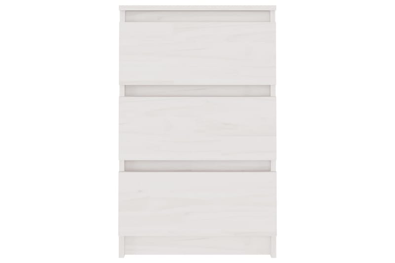 Nattbord 2 stk 40x29,5x64 cm heltre furu hvit - Hvit - Sengebord & nattbord