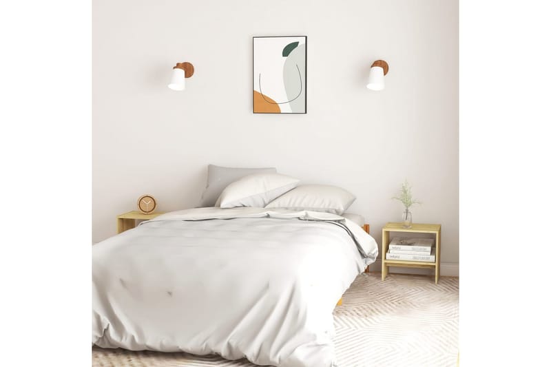 Nattbord 2 stk 40x30,5x40 cm heltre furu - Brun - Møbler - Bord - Avlastningsbord - Sengebord & nattbord