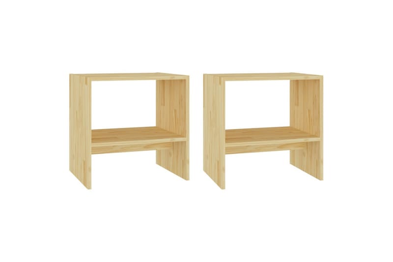 Nattbord 2 stk 40x30,5x40 cm heltre furu - Brun - Møbler - Bord - Avlastningsbord - Sengebord & nattbord
