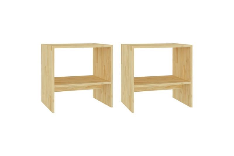 Nattbord 2 stk 40x30,5x40 cm heltre furu - Brun - Sengebord & nattbord