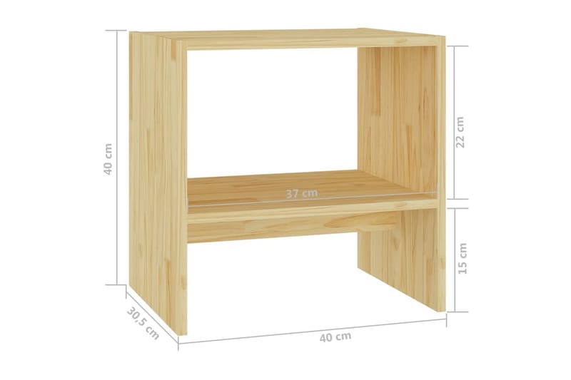 Nattbord 2 stk 40x30,5x40 cm heltre furu - Brun - Møbler - Bord - Avlastningsbord - Sengebord & nattbord