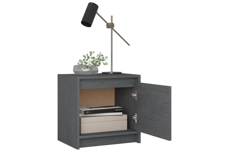 Nattbord 2 stk 40x30,5x40 cm heltre furu - Grå - Møbler - Bord - Avlastningsbord - Sengebord & nattbord