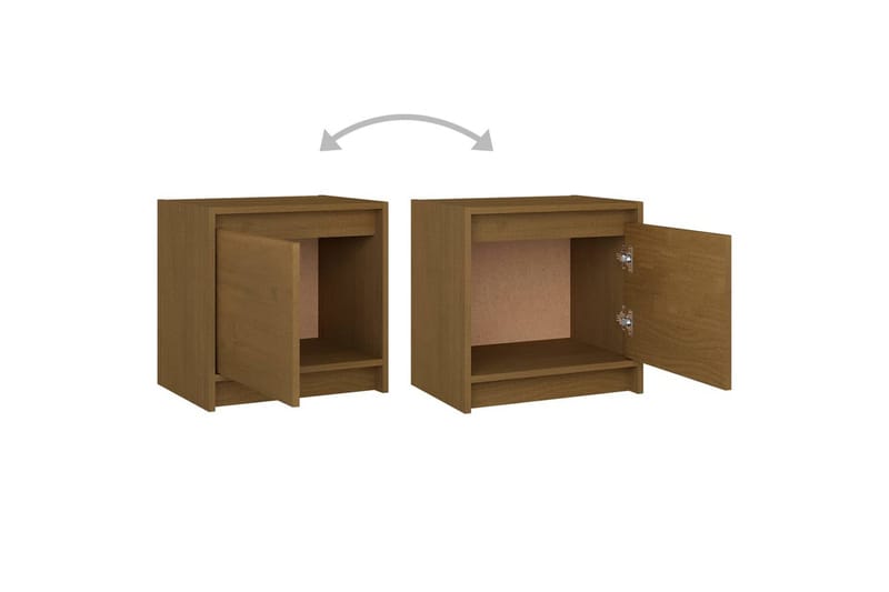 Nattbord 2 stk 40x30,5x40 cm heltre furu honningbrun - Brun - Sengebord & nattbord