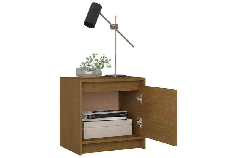 Nattbord 2 stk 40x30,5x40 cm heltre furu honningbrun - Brun - Møbler - Bord - Avlastningsbord - Sengebord & nattbord