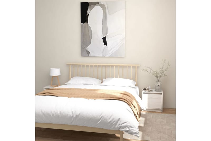 Nattbord 2 stk 40x30,5x40 cm heltre furu hvit - Hvit - Møbler - Bord - Avlastningsbord - Sengebord & nattbord