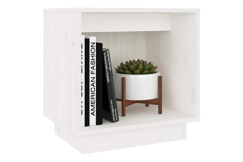 Nattbord 2 stk 40x30x40 heltre furu hvit - Hvit - Møbler - Bord - Avlastningsbord - Sengebord & nattbord