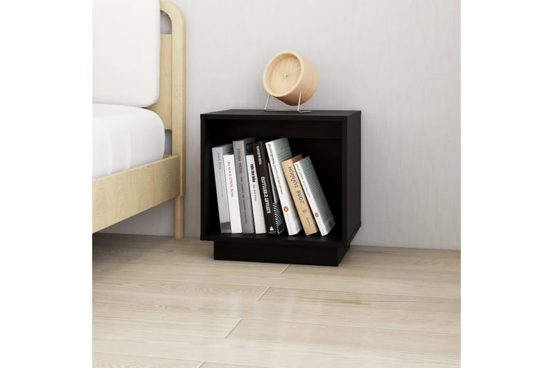 Nattbord 2 stk 40x30x40 heltre furu svart - Svart - Møbler - Bord - Avlastningsbord - Sengebord & nattbord