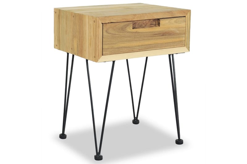 Nattbord 2 stk 40x30x50 cm heltre teak - Møbler - Bord - Avlastningsbord - Sengebord & nattbord