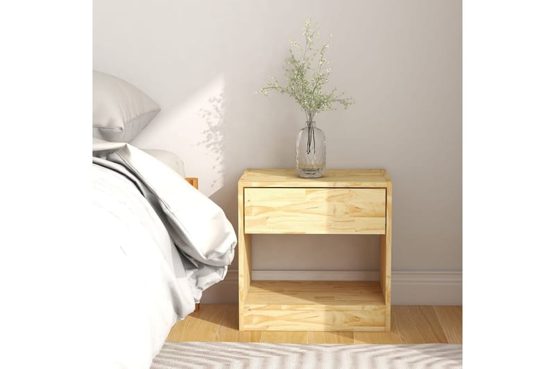 Nattbord 2 stk 40x31x40 cm heltre furu - Brun - Møbler - Bord - Avlastningsbord - Sengebord & nattbord
