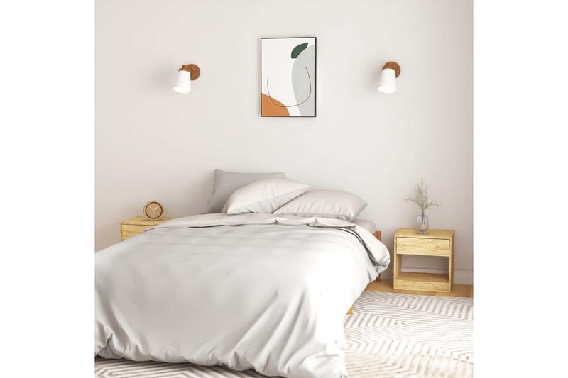 Nattbord 2 stk 40x31x40 cm heltre furu - Brun - Møbler - Bord - Avlastningsbord - Sengebord & nattbord