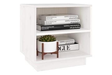 Nattbord 2 stk 40x34x40 cm heltre furu hvit - Hvit - Møbler - Bord - Avlastningsbord - Sengebord & nattbord