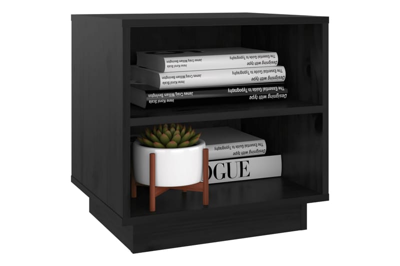 Nattbord 2 stk 40x34x40 cm heltre furu svart - Svart - Møbler - Bord - Avlastningsbord - Sengebord & nattbord