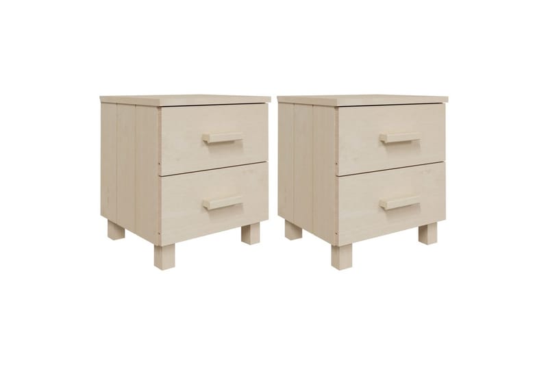 Nattbord 2 stk 40x35x44,5 cm heltre furu honningbrun - Brun - Møbler - Bord - Avlastningsbord - Sengebord & nattbord