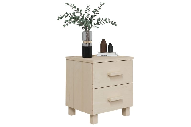 Nattbord 2 stk 40x35x44,5 cm heltre furu honningbrun - Brun - Møbler - Bord - Avlastningsbord - Sengebord & nattbord