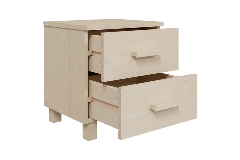 Nattbord 2 stk 40x35x44,5 cm heltre furu honningbrun - Brun - Møbler - Bord - Avlastningsbord - Sengebord & nattbord