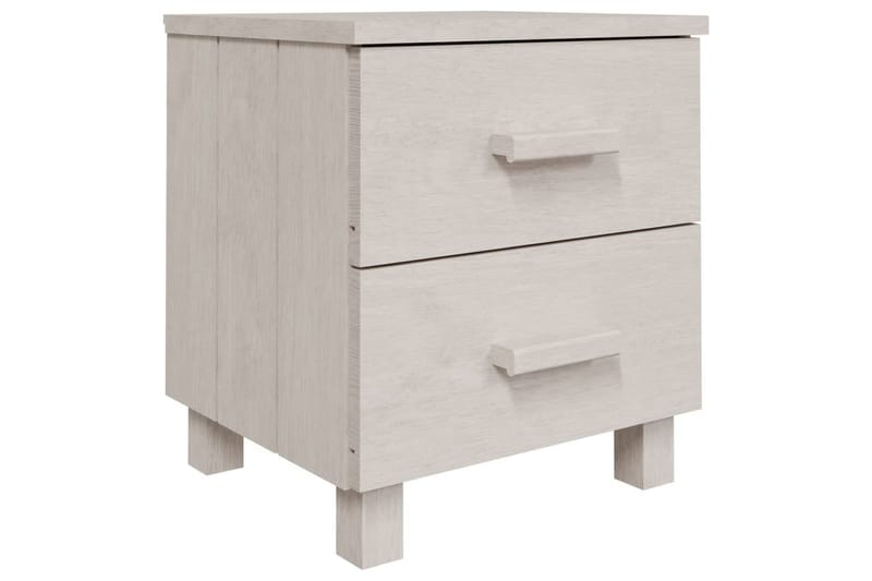 Nattbord 2 stk 40x35x44,5 cm heltre furu hvit - Hvit - Møbler - Bord - Avlastningsbord - Sengebord & nattbord