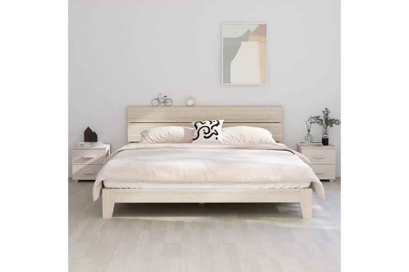 Nattbord 2 stk 40x35x44,5 cm heltre furu hvit - Hvit - Møbler - Bord - Avlastningsbord - Sengebord & nattbord