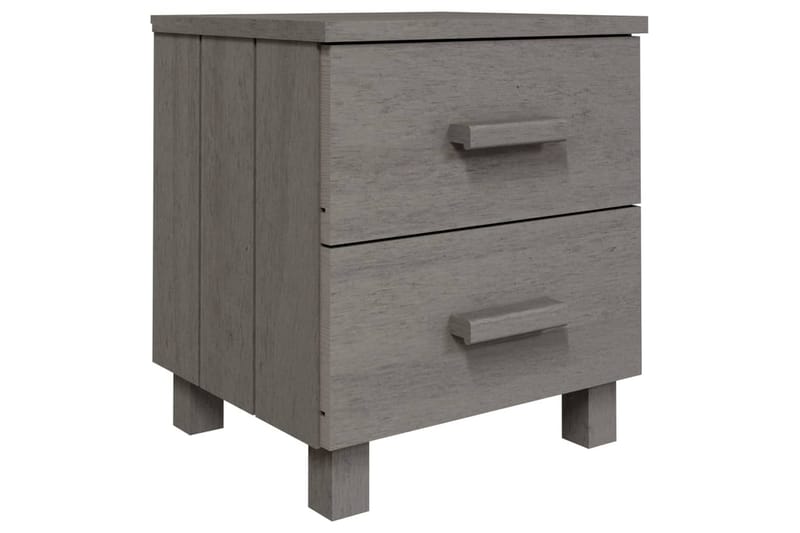 Nattbord 2 stk 40x35x44,5 cm heltre furu lysegrå - Grå - Møbler - Bord - Avlastningsbord - Sengebord & nattbord