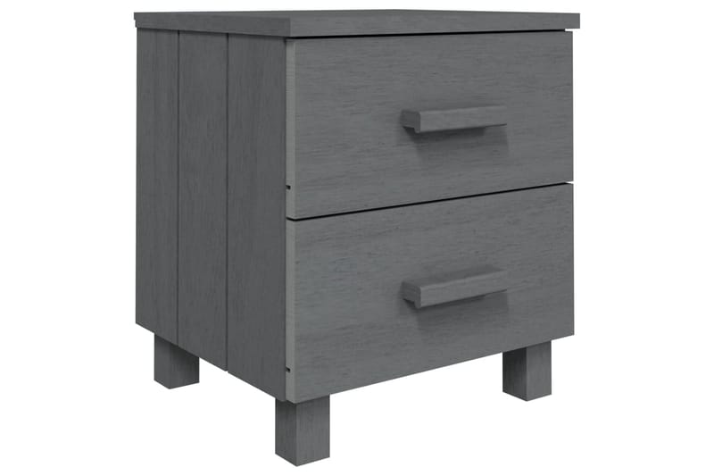 Nattbord 2 stk 40x35x44,5 cm heltre furu mørkegrå - Grå - Møbler - Bord - Avlastningsbord - Sengebord & nattbord