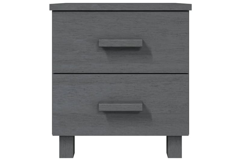 Nattbord 2 stk 40x35x44,5 cm heltre furu mørkegrå - Grå - Møbler - Bord - Avlastningsbord - Sengebord & nattbord